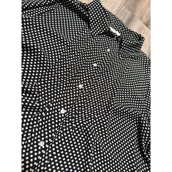 Rose+Olive Womens 2X Polka Dot Button-Up Blouse Black/White Size @x (No Size Tag - Picture 2 of 9